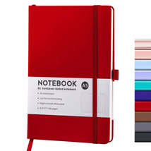 A5 PU Leather Notebook Business Notepad 96 Sheets Inner Pages(Red) - £3.15 GBP