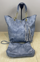 Steve Madden Faux Leather BOHO style Gray Tote Bag and Purse - £18.28 GBP