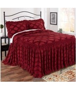 Marissa Chenille Bedspread Burgundy King 110X96 KING Bed Machine Wash Bl... - £104.61 GBP