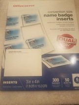 convention size name badge inserts 300 badges upc 735854988456 - $30.57