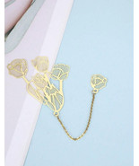NEW Beautiful Metal Hollow Out Tulips Flower Bookmark - $20.56 CAD