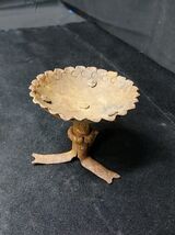 19th Century Victorian Hand Forged Mini Birdbath Candle Holder Metal Sal... - $29.52