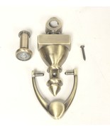 NEW Door Knocker With Peephole Antique Brass Finish 4.5 Inches W/ Screw - €7,45 EUR