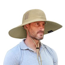 Safari Sun Hat Wide Brim Bonnie Fishing Cap With Adjustable Drawstring Olive For - £26.74 GBP