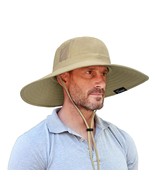 Safari Sun Hat Wide Brim Bonnie Fishing Cap With Adjustable Drawstring O... - £27.13 GBP