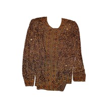 LAURENCE KAZAR VINTAGE Evening Heavily Beaded Silk Dress Jacket Cardigan... - $30.00