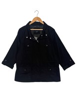 New Tommy Hilfiger Utility Jacket Womens Extra Large Black Classic Milit... - $81.22 CAD