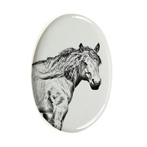 Basque Mountain Horse - Gravestone oval ceramic tile with an image of a ... - $9.99