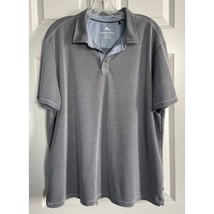 Tommy Bahama Tencel Lyocell Gray Silver Short Sleeved Polo Shirt Men&#39;s Size XL - £15.38 GBP