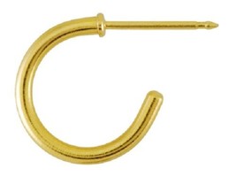 New Personal Ear Piercer 1/2 inch Hoops 24k Gold Plate Surgical Steel Studs w/Lo - £13.54 GBP