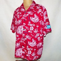Walt Disney World Trader Micks Surf Gear Mickey Red Hawaiian Aloha Camp Shirt L - $59.99