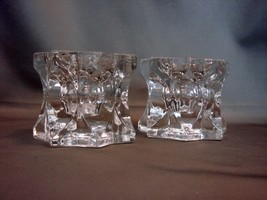 Pair of Mikasa Crystal Starburst Candle Holders~Votive or Taper~Star Shaped - £7.16 GBP