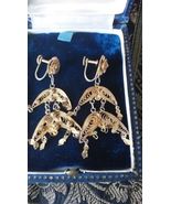 Vintage 1970-s 14 Ct Rolled Gold Long Chandelier Large Earrings - $101.83 CAD