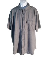 AVALANCHE Men&#39;s Short Sleeve Button Down Outdoor Polyester Shirt Gray XXL - $21.86 CAD