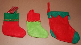 Christmas Santa Stockings 3 Each 8&quot; &amp; 6&quot; From Michaels 91L - $120.89 MXN