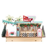 World Market Mid-Century Modern Drive In LED Christmas Decor Laser Cut W... - $69.66