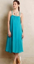 New Anthropologie Verano Turquoise Midi Lace Back Dress  $148 Lilka Gauze Sz XS - £27.33 GBP