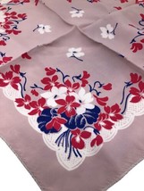 Vintage Silk Handkerchief Hankie Pink Red White Blue Floral Cherry Bloss... - £14.54 GBP