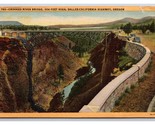 Crooked Fiume Ponte Dalles-California Autostrada O Oregon Unp Lino Carto... - $3.39