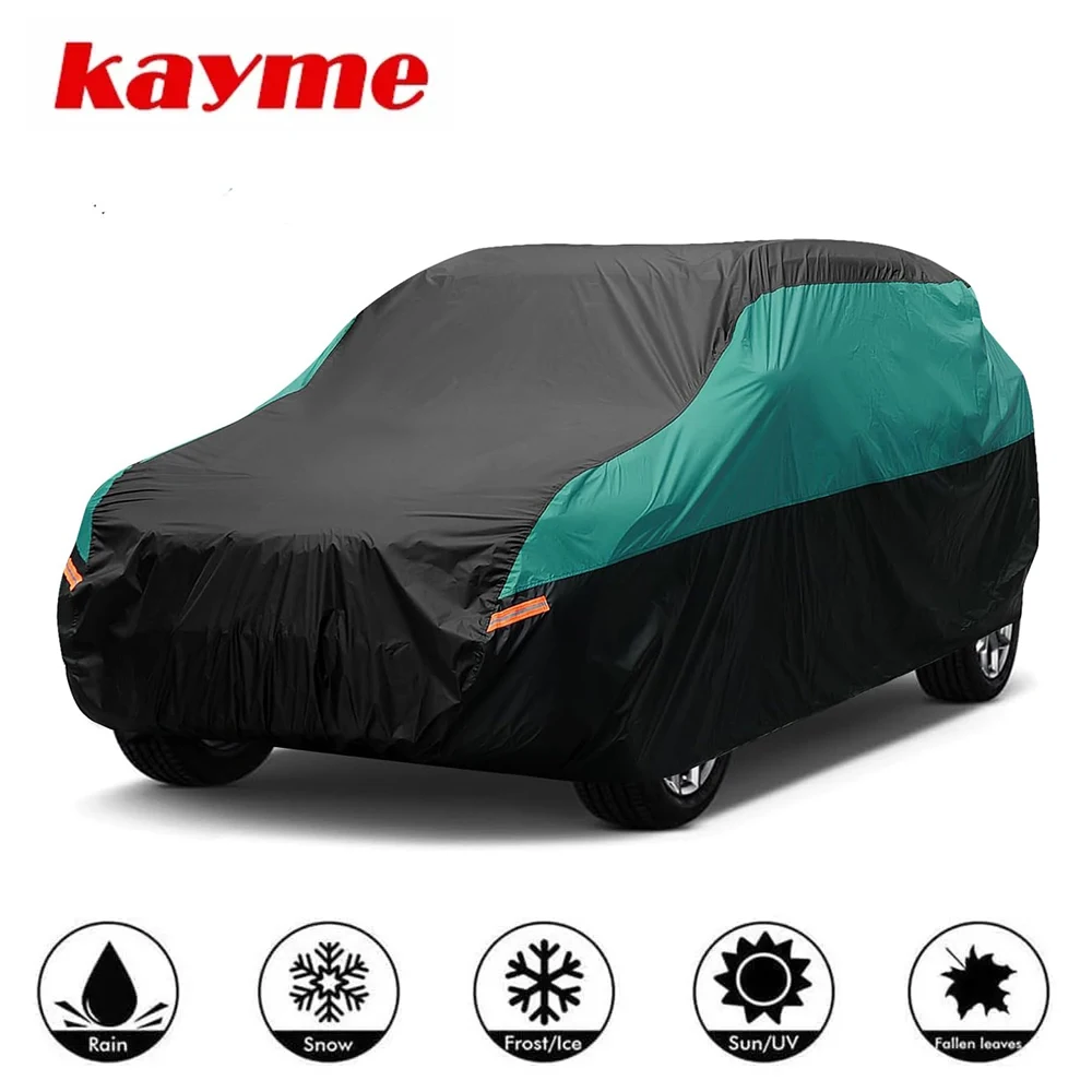 Kayme Universal Full Car Covers Outdoor Waterproof Sun Rain Snow UV Protectio - £57.69 GBP+