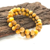 Natural Yellow Star Tiger&#39;s Eye Gemstone 8 mm beads 7.5&quot; Stretch Bracelet 2SB-48 - £12.10 GBP