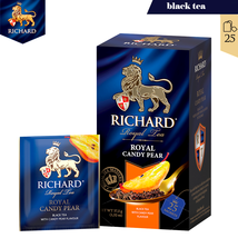 Richard Black Tea Royal Candy Pear 25 Tea Bags Made In Russia - $6.92