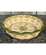 Temp-tations by Tara Old World Green 10” Round Pie Baking Dish Scalloped - £12.94 GBP