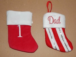 Christmas Santa Mini Stockings 7&quot; 2 Total Dad &amp; #1 91Q - £3.52 GBP