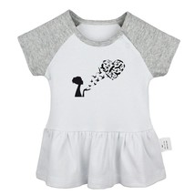 Heart Shaped Flying Birds Newborn Baby Dress Toddler Infant 100% Cotton Clothes - £10.09 GBP