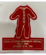Vintage GREAT OUTDOOR Long UNDERWEAR FESTIVAL 1990 Red Velvet Sticker PI... - £14.89 GBP