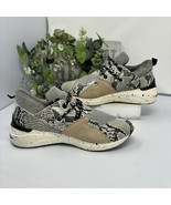 Bamboo Womens Size 9 Snake Print Athletic Sneakers Gray Black Tan Lace Up - $19.29