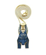 Egyptian God Anubis Blue Pendant Box, Rope, Cuban Chain Necklace XSP508 - $15.15