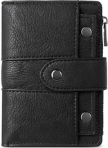 Small Wallet for Women Leather Bifold Multi Mini Card Holder Organizer Black - £22.29 GBP