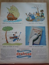 Vintage Dextrose Sugar Mayflower Cartoon Print Magazine Advertisement 1945 - £7.03 GBP