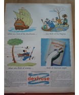 Vintage Dextrose Sugar Mayflower Cartoon Print Magazine Advertisement 1945 - €7,80 EUR