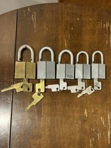Vintage Lot 5 YALE Padlocks ~ Working Locks with KEYS - $45.53