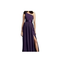 WHITE by VERA WANG One Shoulder Bridesmaid Dress Amethyst Size 0 Belted ... - £35.43 GBP