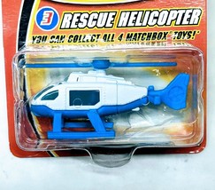 2004 Matchbox Burger King Kids Promo #3 Rescue Helicopter Blue White Short Card - £3.56 GBP