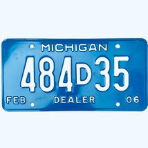 2006 United States Michigan Base Dealer License Plate 484D35 - $16.82