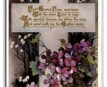 Happy Easter Cross w Violet Flowers and Poem DB Postcard H29 - $2.92