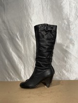 Nine West Black Leather Slouch Knee High Fashion Boots Women’s Sz 6.5 M - £36.73 GBP