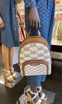 Michael Kors Jaycee Medium Logo Zip Pocket Backpack Luggage Brown NWT - $149.00