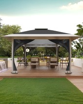 12X12 Pop Up Gazebo Outdoor Canopy Shelter With, Charcoal Gray + Light Gray - £112.31 GBP