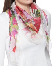 Giani Bernini Signature Tropical Square Scarf, White Multi Floral, One Size - £13.30 GBP