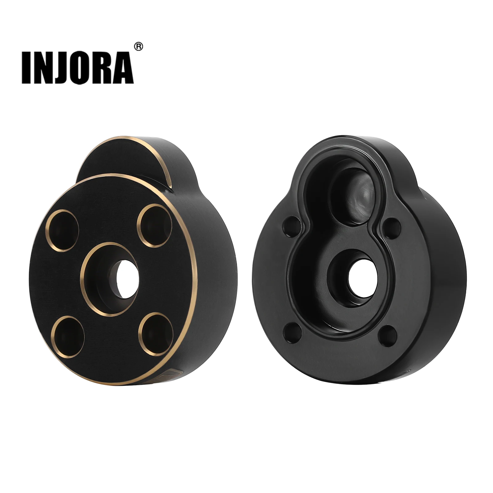 2pcs INJORA 23g Black Coating Brass Outer Portal Drive Housing Axle Cover for 1/ - £14.49 GBP