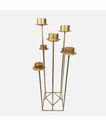 Gold-Tone Floor Candelabra 9-Arm Pillar Candle Holder 46&quot; Tall - $2,306.71 MXN