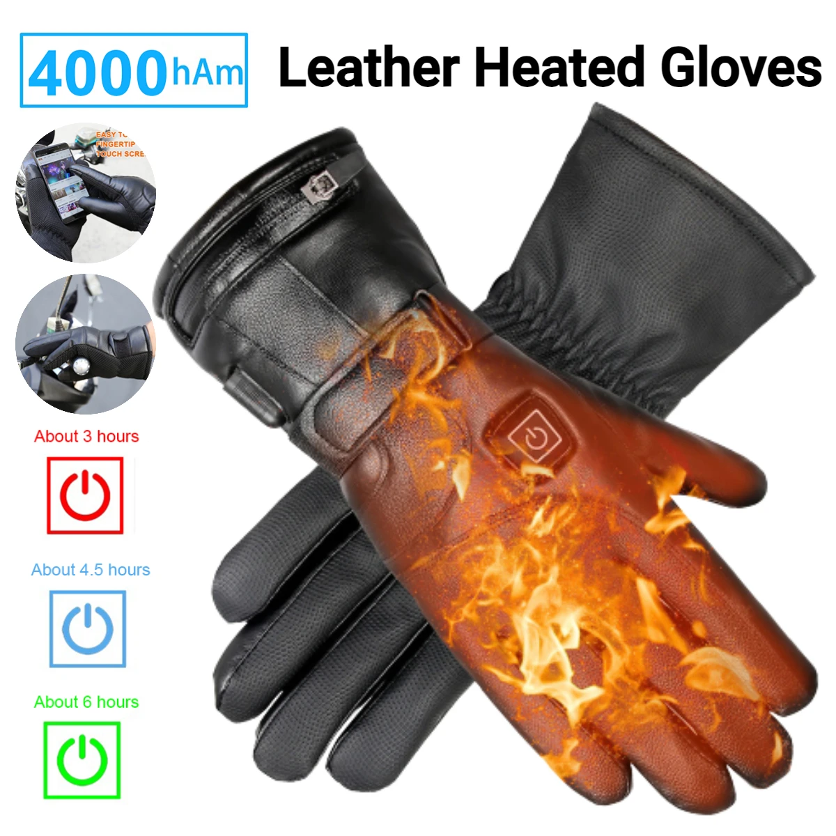 Electric Heated Gloves Rechargeable Hand Warmer Heating Gloves Touch Screen - £52.09 GBP