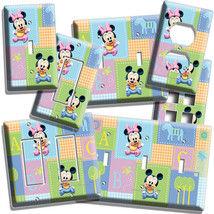 Baby Mickey Minnie Mouse Nursery Quilt Light Switch Plate Outlet Newborn Bedroom - £13.41 GBP+