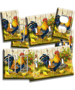 FARM FRENCH ROOSTER CHICKENS CHICKS LIGHT SWITCH PLATE OUTLET KITCHEN DI... - $15.07 CAD+