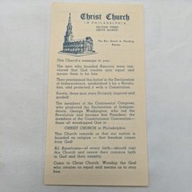 Vintage Christ Church In Philadelphia Second Street Above Market Flyer  - £15.59 GBP